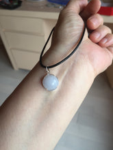 Load image into Gallery viewer, 12.3mm 100% natural type A light purple white Jadeite Jade simple is the best series pendant PB131