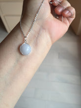 Load image into Gallery viewer, 12.3mm 100% natural type A light purple white Jadeite Jade simple is the best series pendant PB131