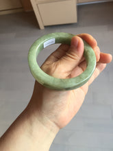 Load image into Gallery viewer, 55mm certified type A 100% Natural light green/gray/brown square style Jadeite Jade bangle BS1-1502