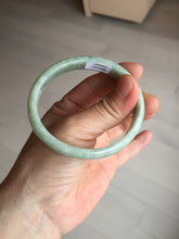 Load image into Gallery viewer, 52mm certified Type A 100% Natural light green oval Jadeite Jade bangle BM94-4461