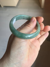 Load image into Gallery viewer, 54.5mm certified Type A 100% Natural dark green gary(油青) oval Jadeite Jade bangle PB206-3357