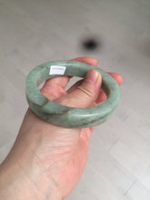 Load image into Gallery viewer, 57.6mm certified type A 100% Natural light green/gray square style Jadeite Jade bangle AX101-1509