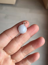 Load image into Gallery viewer, 12.3mm 100% natural type A light purple white Jadeite Jade simple is the best series pendant PB131