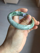 Load image into Gallery viewer, 50.4mm Certified 100% natural Type A sunny green dark green/gray/black oval jadeite jade bangle PD133-6294