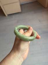 Load image into Gallery viewer, 55mm certified type A 100% Natural light green/gray/brown square style Jadeite Jade bangle BS1-1502