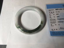 Load image into Gallery viewer, 56mm Certified Type A 100% Natural dark green/white//black Jadeite Jade bangle BK39-8357
