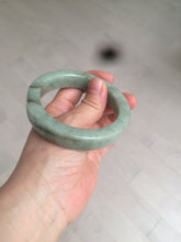 Load image into Gallery viewer, 57.6mm certified type A 100% Natural light green/gray square style Jadeite Jade bangle AX101-1509