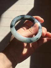 Load image into Gallery viewer, 54mm Certified Type A 100% Natural icy watery dark green/white//black Jadeite Jade bangle BM7-8579