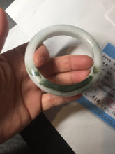 Load image into Gallery viewer, 56mm Certified Type A 100% Natural dark green/white//black Jadeite Jade bangle BK39-8357