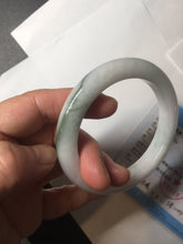 Load image into Gallery viewer, 56mm Certified Type A 100% Natural dark green/white//black Jadeite Jade bangle BK39-8357