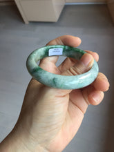 Load image into Gallery viewer, 50.4mm Certified 100% natural Type A sunny green dark green/gray/black oval jadeite jade bangle PD133-6294