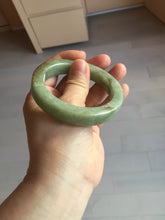 Load image into Gallery viewer, 55mm certified type A 100% Natural light green/gray/brown square style Jadeite Jade bangle BS1-1502