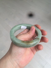 Load image into Gallery viewer, 57.6mm certified type A 100% Natural light green/gray square style Jadeite Jade bangle AX101-1509