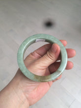 Load image into Gallery viewer, 57.6mm certified type A 100% Natural light green/gray square style Jadeite Jade bangle AX101-1509