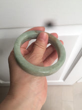 Load image into Gallery viewer, 57.6mm certified type A 100% Natural light green/gray square style Jadeite Jade bangle AX101-1509