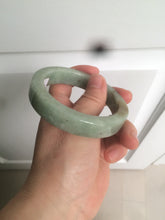 Load image into Gallery viewer, 57.6mm certified type A 100% Natural light green/gray square style Jadeite Jade bangle AX101-1509