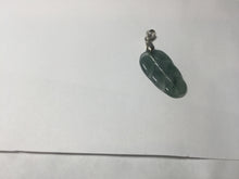 Load image into Gallery viewer, 100% natural type A icy watery light green blue gray Guatemala jadeite leaf pendant BP184-2