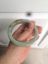 Load image into Gallery viewer, 57.6mm certified type A 100% Natural light green/gray square style Jadeite Jade bangle AX101-1509