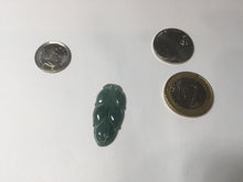 Load image into Gallery viewer, 100% natural type A icy watery dark green blue gray black Guatemala jadeite leaf pendant BP184-5