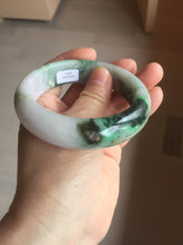 Load image into Gallery viewer, 58mm Certified 100% natural Type A green/purple chubby jadeite jade bangle PB98-8975
