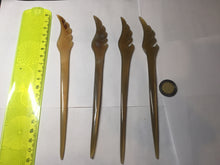 Load image into Gallery viewer, 100% Natural Buffalo Horn carved flowers/bamboo/Auspicious Clouds/love bird stick hairpin CB81 (Add-on item! not for sale individually)