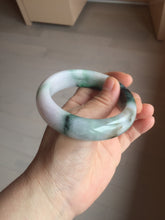 Load image into Gallery viewer, 58mm Certified 100% natural Type A green/purple chubby jadeite jade bangle PB98-8975