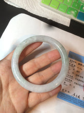 Load image into Gallery viewer, 58mm certified 100% natural type A light green/white round cut jadeite jade bangle AZ101-2808