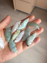 Load image into Gallery viewer, 100% Natural green/dark green/yellow/purple jadeite jade 3D fish Pendant group BF154