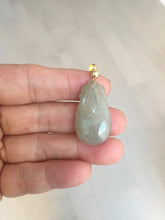 Load image into Gallery viewer, 100% Natural type A icy watery light green/gray Jadeite Jade seashell (福贝)  pendant F150