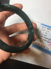 Load image into Gallery viewer, 59mm Certified Type A 100% Natural dark green/light blue/gray/black Guatemala Jadeite bangle AQ88-6412