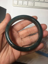 Load image into Gallery viewer, 59mm Certified Type A 100% Natural dark green/light blue/gray/black Guatemala Jadeite bangle AQ88-6412