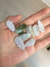Load image into Gallery viewer, 100% natural type A icy watery white purple green jadeite jade  leaf pendant group F157