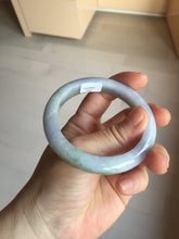 Load image into Gallery viewer, 54.5mm Certified type A 100% Natural dark green gray brown purple two-tone(半山半水) serenity Jadeite bangle PB204-3360