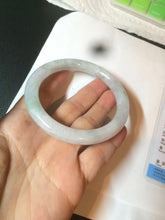 Load image into Gallery viewer, 58mm certified 100% natural type A light green/white round cut jadeite jade bangle AZ101-2808