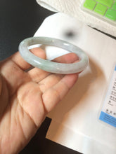 Load image into Gallery viewer, 58mm certified 100% natural type A light green/white round cut jadeite jade bangle AZ101-2808