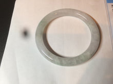 Load image into Gallery viewer, 58mm certified 100% natural type A light green/white round cut jadeite jade bangle AZ101-2808