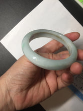 Load image into Gallery viewer, 57mm Certified Type A 100% Natural dark green/white//black Jadeite Jade bangle BK41-8354