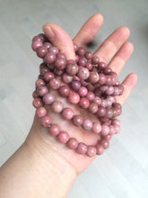 Load image into Gallery viewer, 8-8.3mm 100% natural pink rose stone (Rhodonite) bracelet XY65