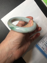 Load image into Gallery viewer, 57mm Certified Type A 100% Natural dark green/white//black Jadeite Jade bangle BK41-8354