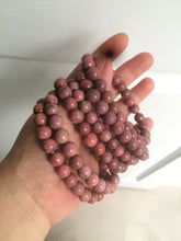 Load image into Gallery viewer, 8-8.3mm 100% natural pink rose stone (Rhodonite) bracelet XY65