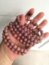 Load image into Gallery viewer, 8-8.3mm 100% natural pink rose stone (Rhodonite) bracelet XY65