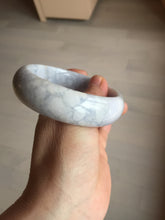 Load image into Gallery viewer, 59mm Certified Type A 100% Natural light purple white chubby broad style Jadeite Jade bangle BM98-4481