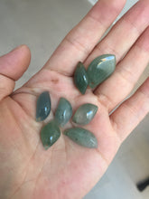 Load image into Gallery viewer, 100% natural type A icy watery dark green jadeite jade petal pendant group F159