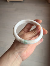 Load image into Gallery viewer, 63.5mm Certified Type A 100% Natural sunny green/white Jadeite Jade bangle BL11-4017