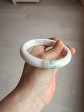 Load image into Gallery viewer, 63.5mm Certified Type A 100% Natural sunny green/white Jadeite Jade bangle BL11-4017