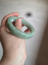 Load image into Gallery viewer, 55.7mm certified type A 100% Natural light green/gray square style Jadeite Jade bangle AX100-1500