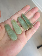 Load image into Gallery viewer, 100% Natural type A green/yellow Jadeite Jade bamboo pendant group F158