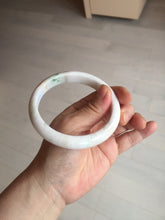 Load image into Gallery viewer, 63.5mm Certified Type A 100% Natural sunny green/white Jadeite Jade bangle BL11-4017