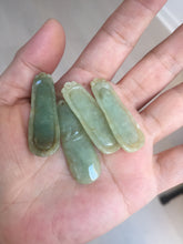 Load image into Gallery viewer, 100% Natural type A green/yellow Jadeite Jade bamboo pendant group F158