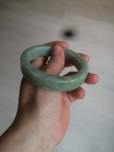 Load image into Gallery viewer, 55.7mm certified type A 100% Natural light green/gray square style Jadeite Jade bangle AX100-1500